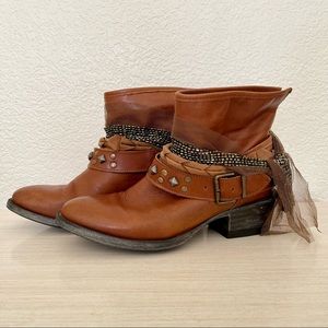 Steve Madden leather boots with iridescent beading